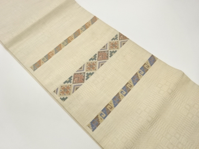 JAPANESE KIMONO / HISHI / BIRD / GEOMETRIC PATTERNS WOVEN HORIZONTAL R